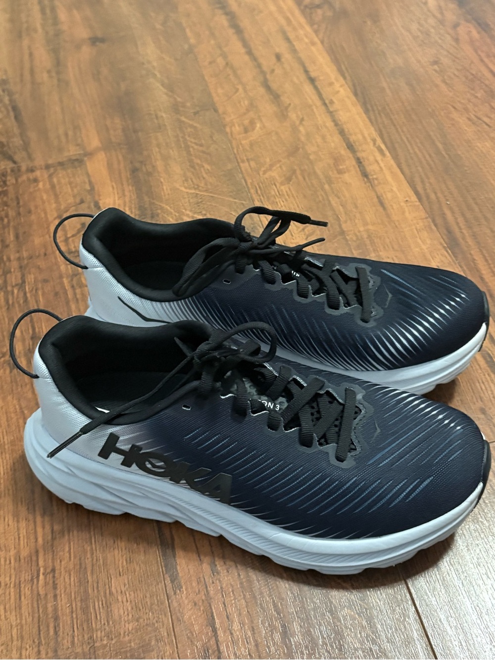 HOKA Rincon 3 Women’s 6.5B Black White Running Shoes Sneakers